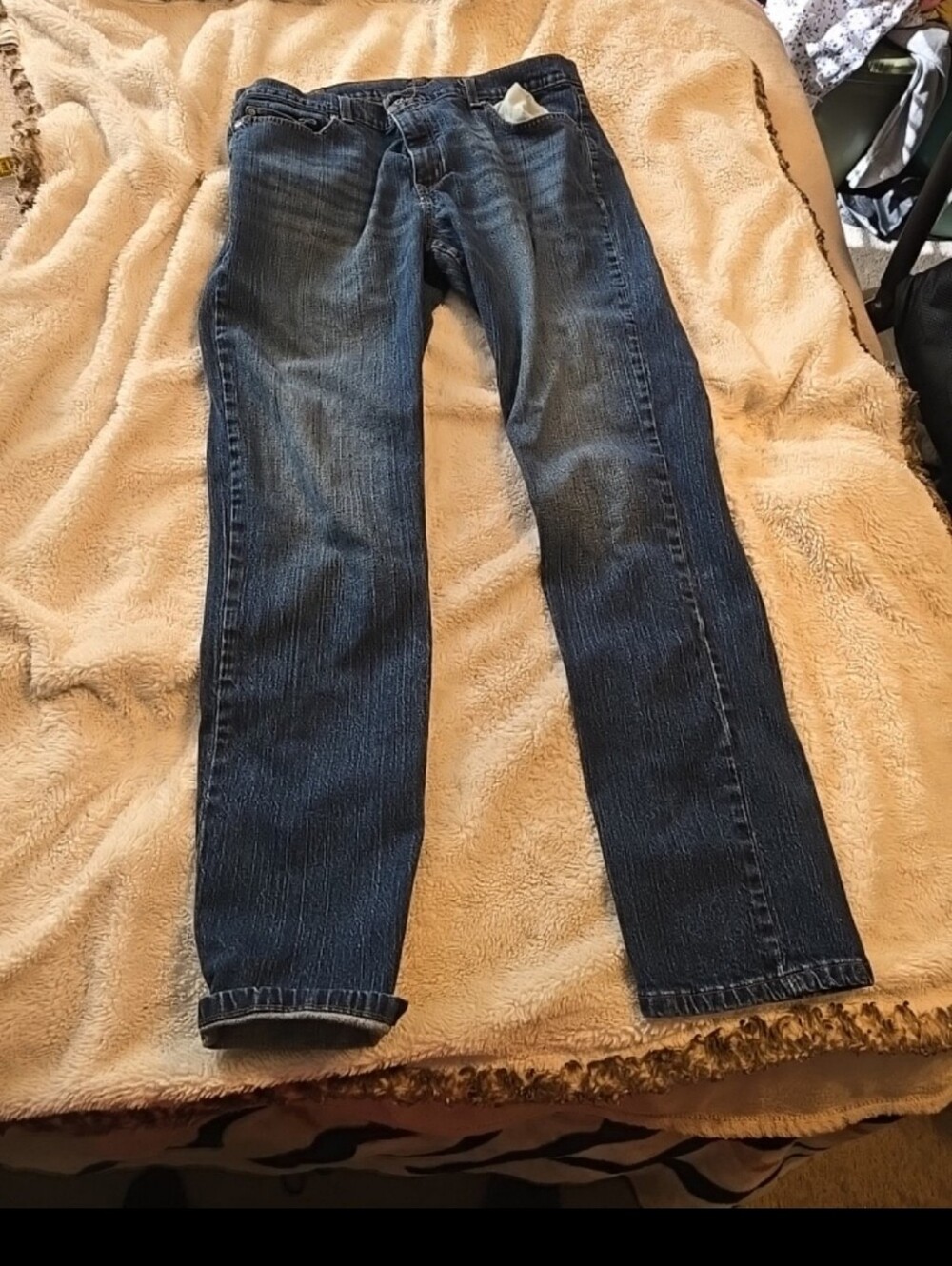 081226 George  straight Jeans Mens 38x34 Blue 514 Straight Fit Dark Wash Denim C